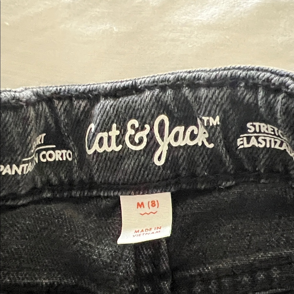 Cat & Jack Kids Denim Shorts Set of 5 - Black, Blue, Pink, Cream - Picture 4 of 7